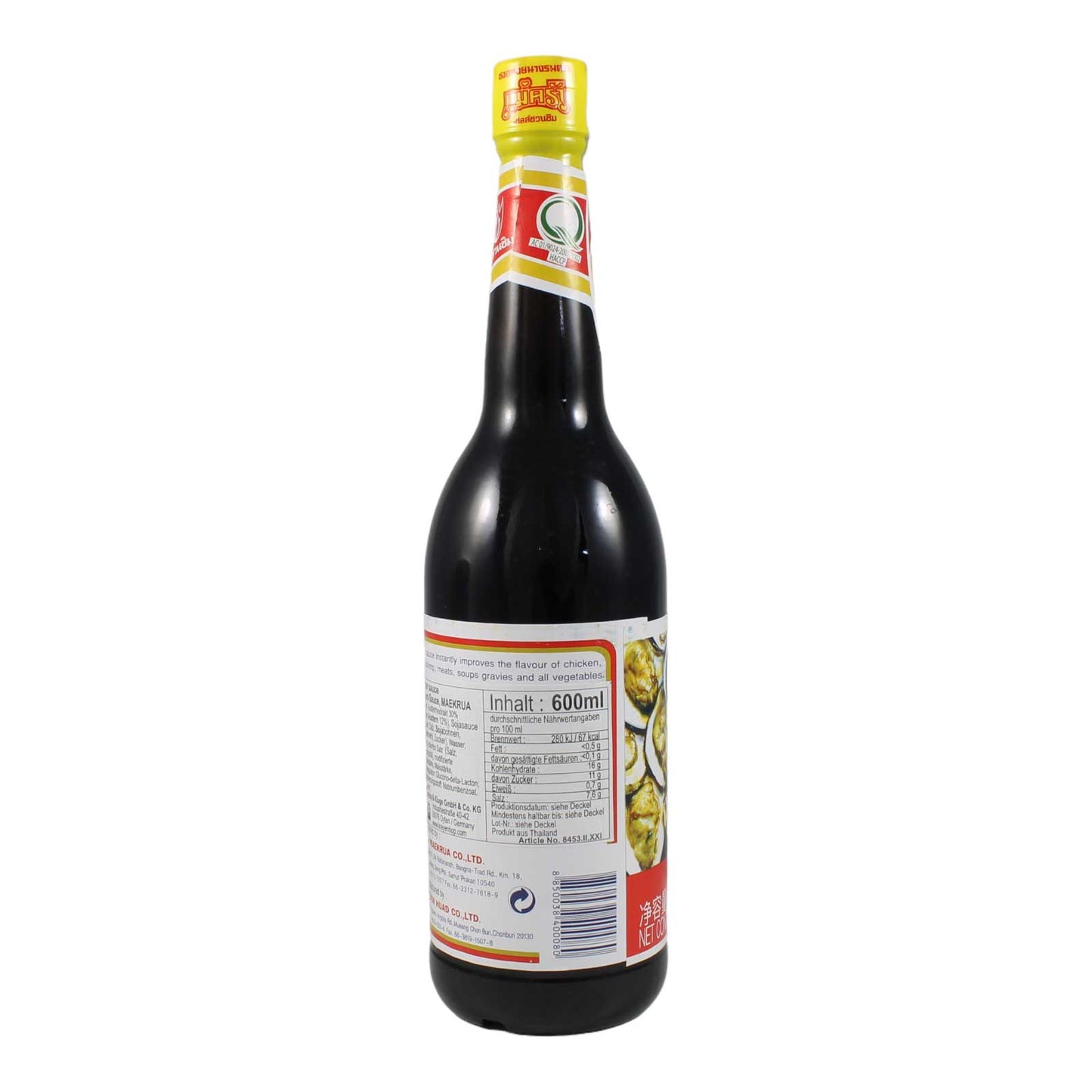 MaeKrua pack of 12 oyster sauce 600ml, 7.2l