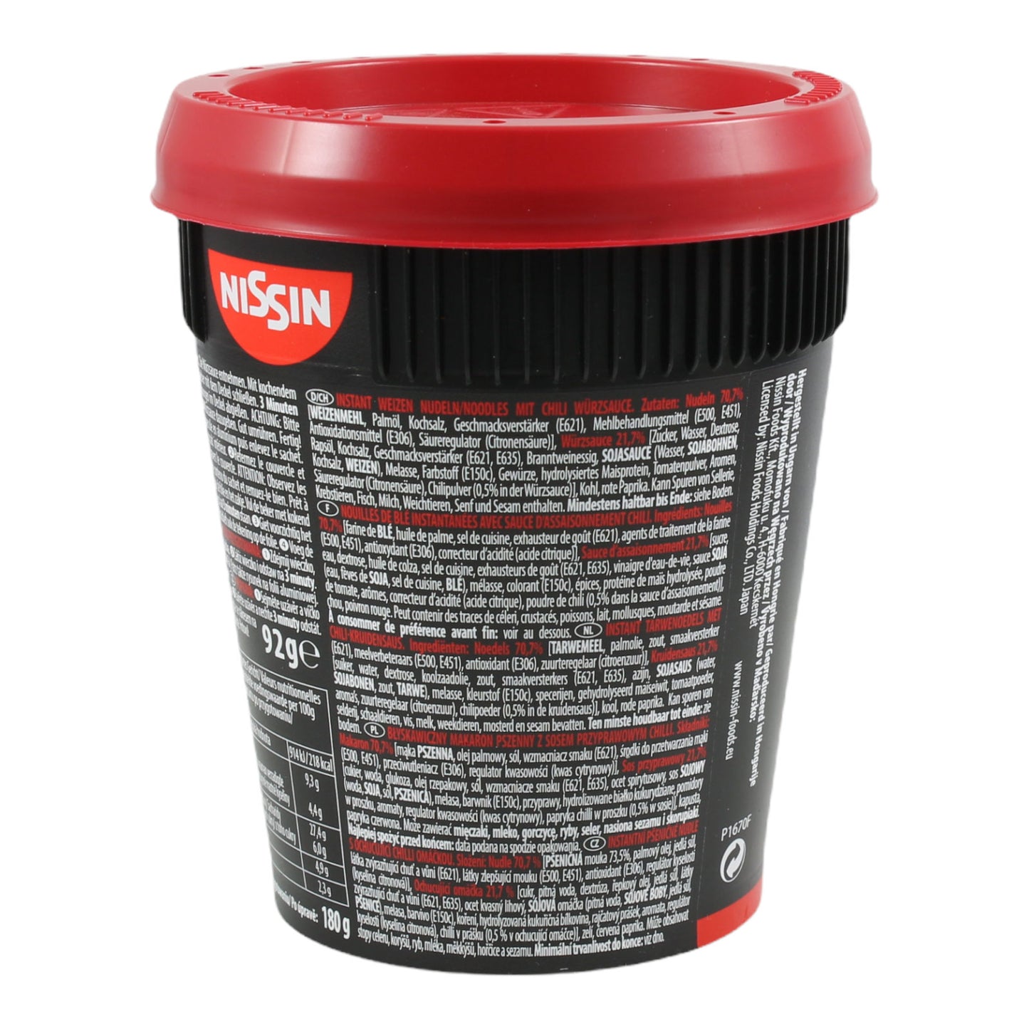Nissin Chili Sobanudeln im Becher 92g