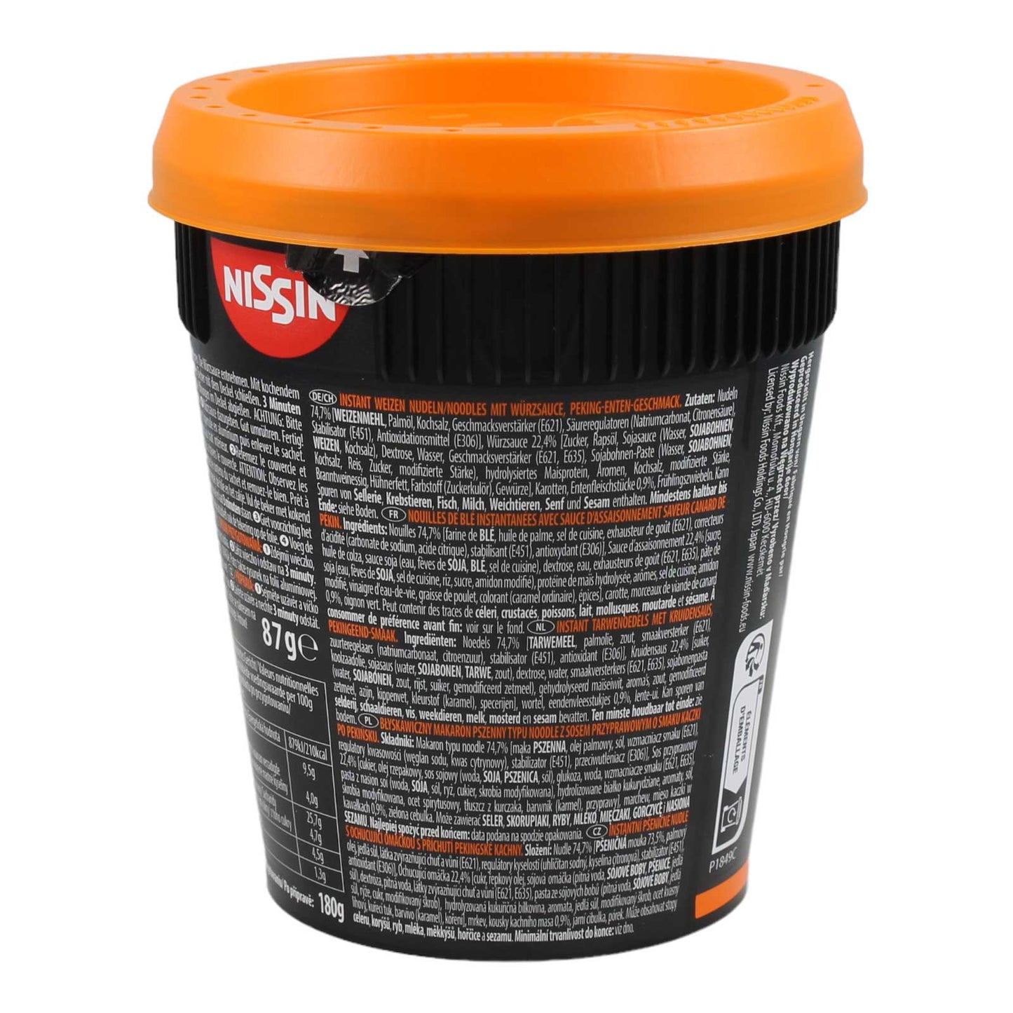 Nissin Peking Ente Sobanudeln im Becher 87g