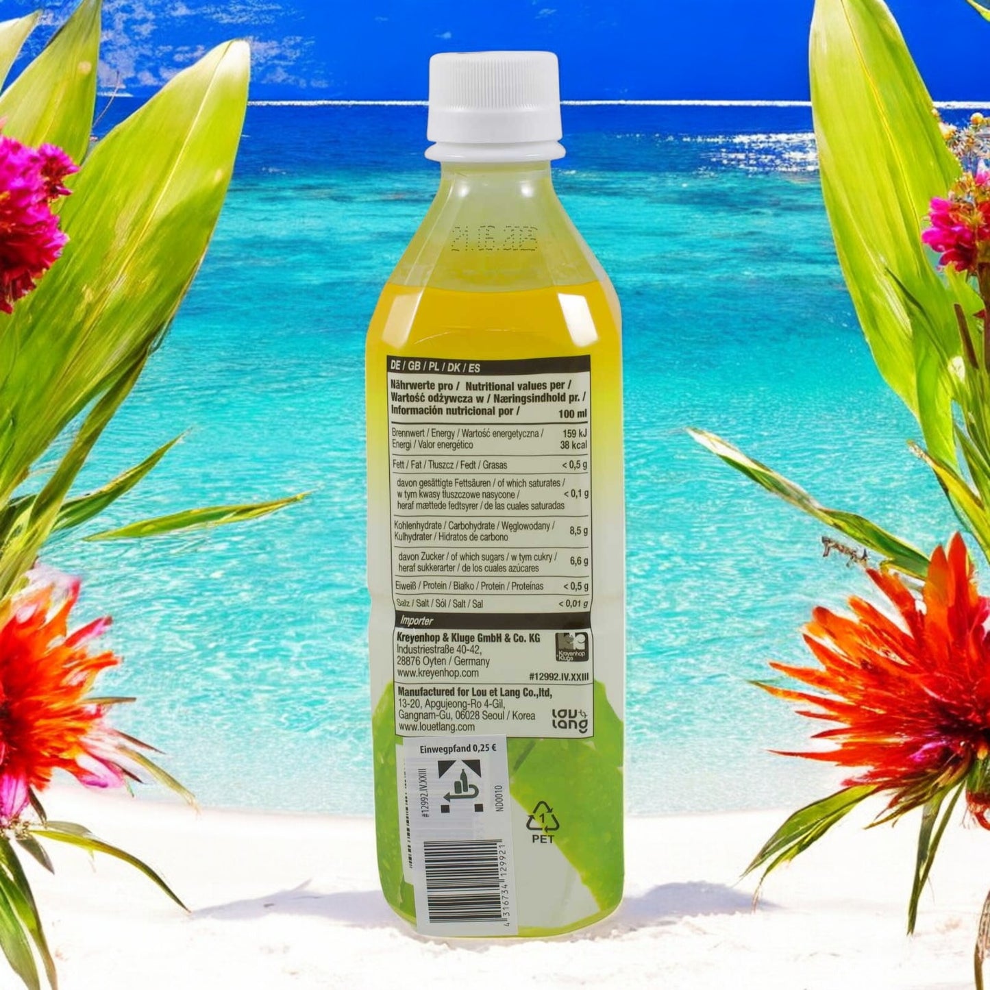 allgroo Aloe Vera Getränk zzgl. 25cent Pfand, EINWEG, mit Yuzu & Zitrone 500ml