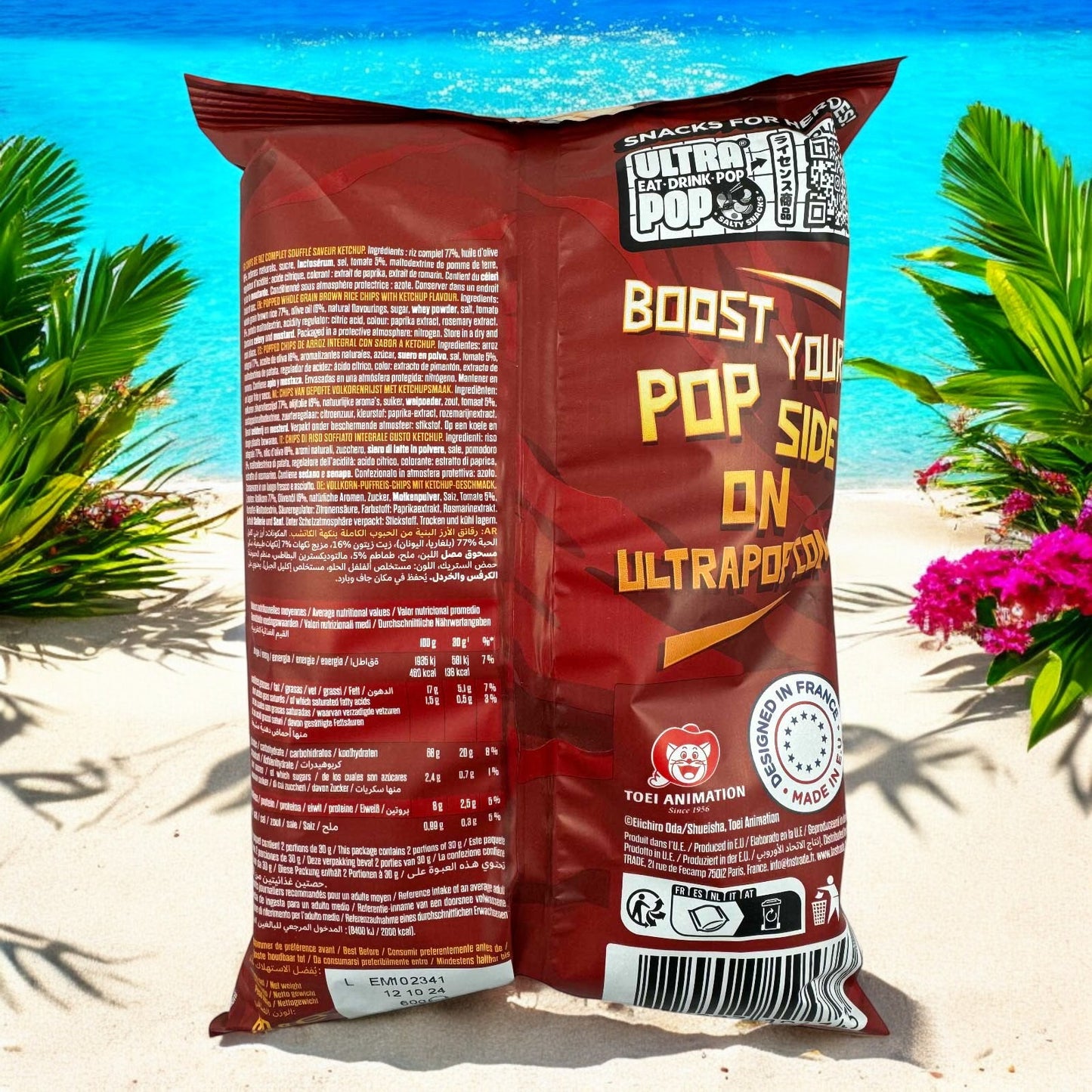 Komesan Brauner Reis Chips, One Piece Zoro, mit Ketchup Geschmack 60g