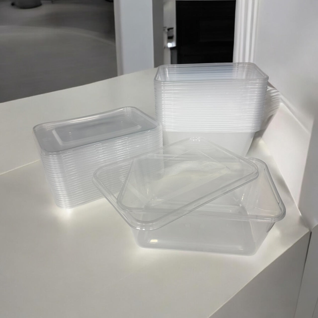 25x Fiesta Kunststoff Mikrowellenbehälter, Plastikdose, Gastronomie, Imbiss 1l