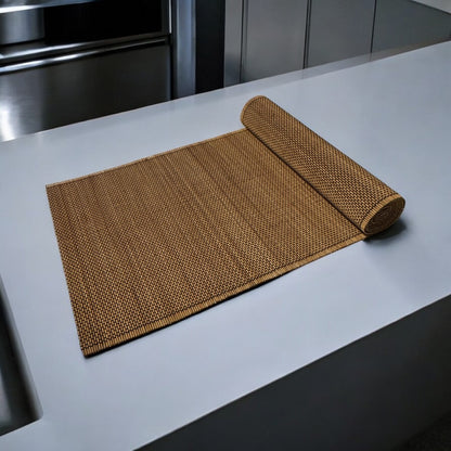Bambus Läufer, Tischläufer, Tischmatte, braun 200x38cm