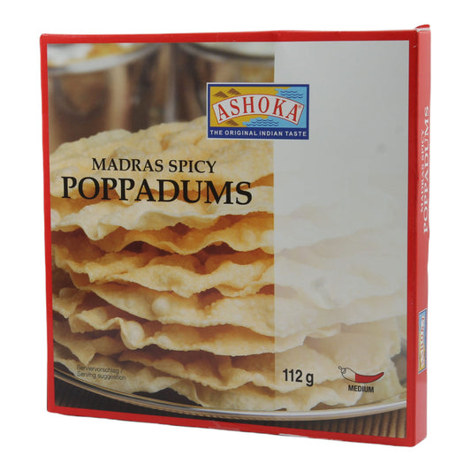 Poppadamus, gewürzt, Ashoka 112g