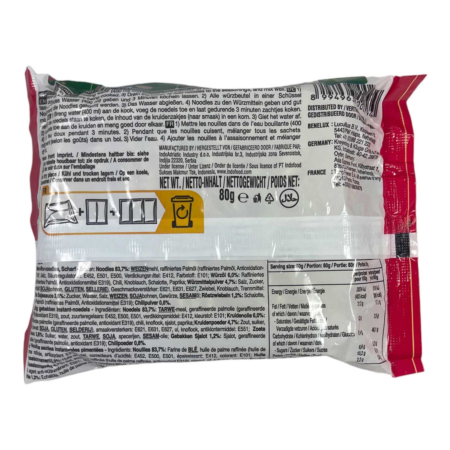 Indomie Hot & Spicy, Mi Goreng Instant Nudeln 80g