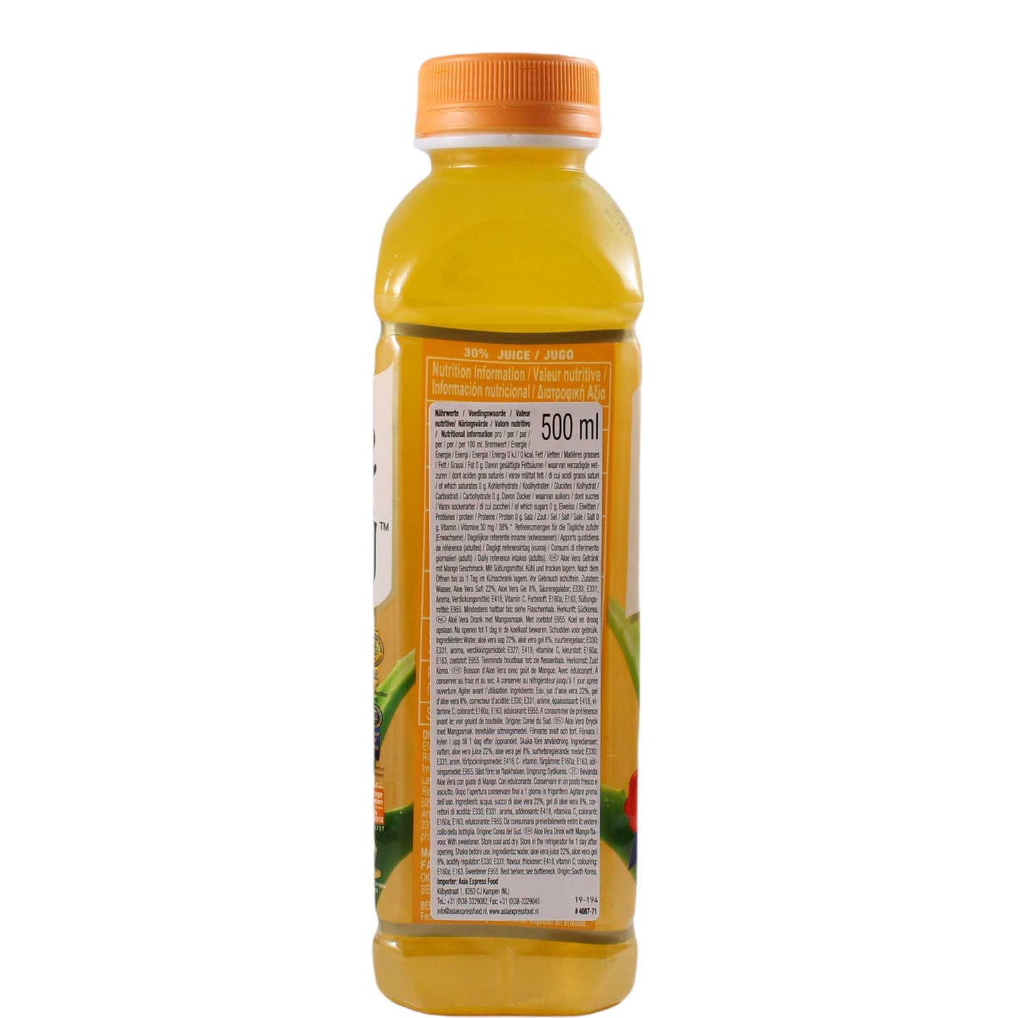 OKF Mango Aloe Vera Getränk zzgl. 25cent Pfand, EINWEG, ohne Zucker 0,5l