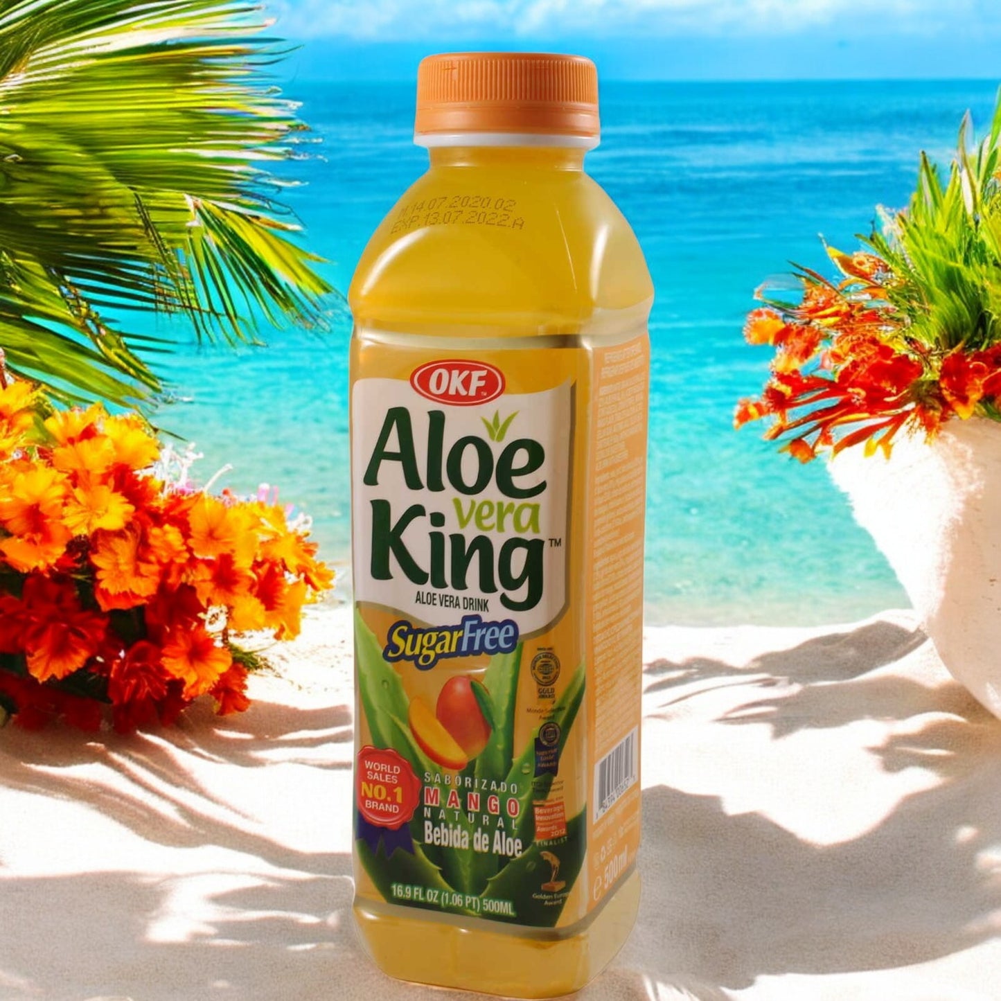 OKF Mango Aloe Vera Getränk zzgl. 25cent Pfand, EINWEG, ohne Zucker 0,5l