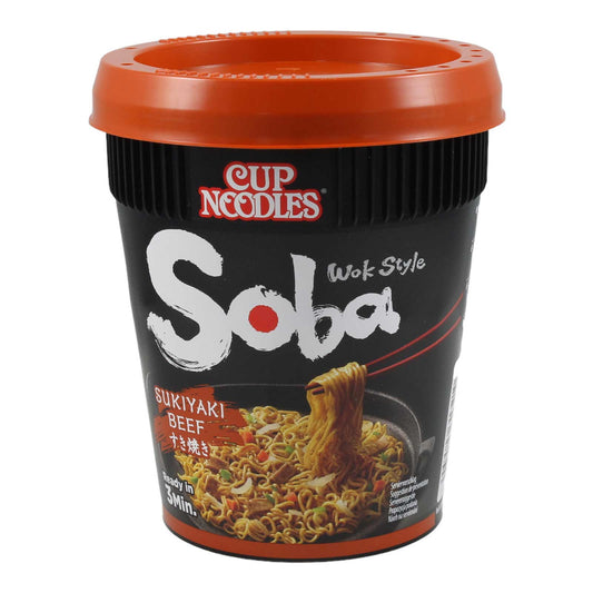 Nissin Sukiyaki Rind Sobanudeln im Becher 89g